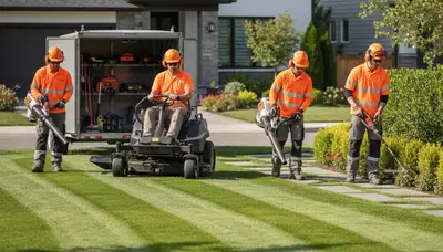 Tree service crew providing lawn care in Cleveland, OH for healthy turf and seasonal yard maintenance