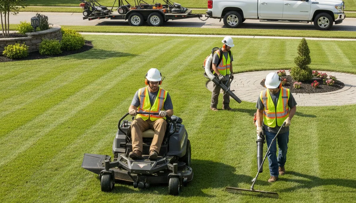 Cleveland, OH tree service crew providing lawn care and yard maintenance for healthy, reliable properties