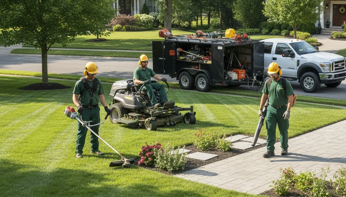 Cleveland, OH tree service crew providing lawn care and healthy yard maintenance