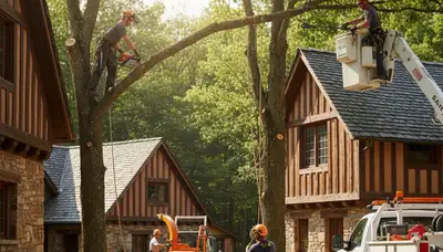 Tree service crew in Cleveland, OH providing professional tree trimming and removal services