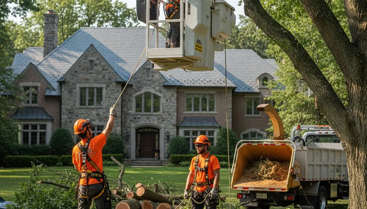 Tree service crew in Cleveland, OH providing professional tree care and removal services