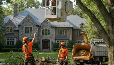 Tree service crew in Cleveland, OH providing professional tree care and removal services
