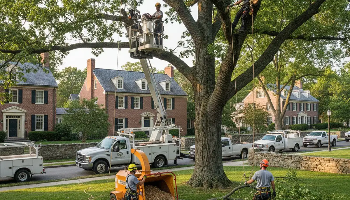 Tree service crew in Cleveland, OH providing professional tree trimming and removal services