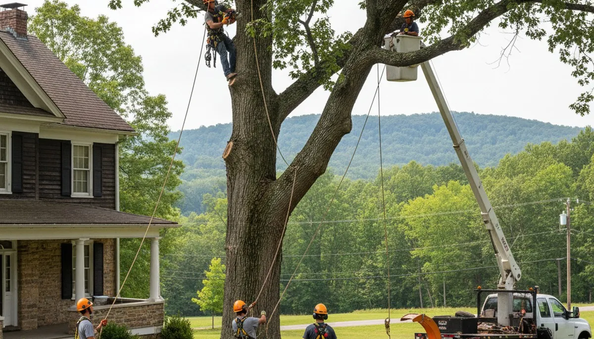 Tree service crew in Cleveland, OH providing professional tree trimming and removal services