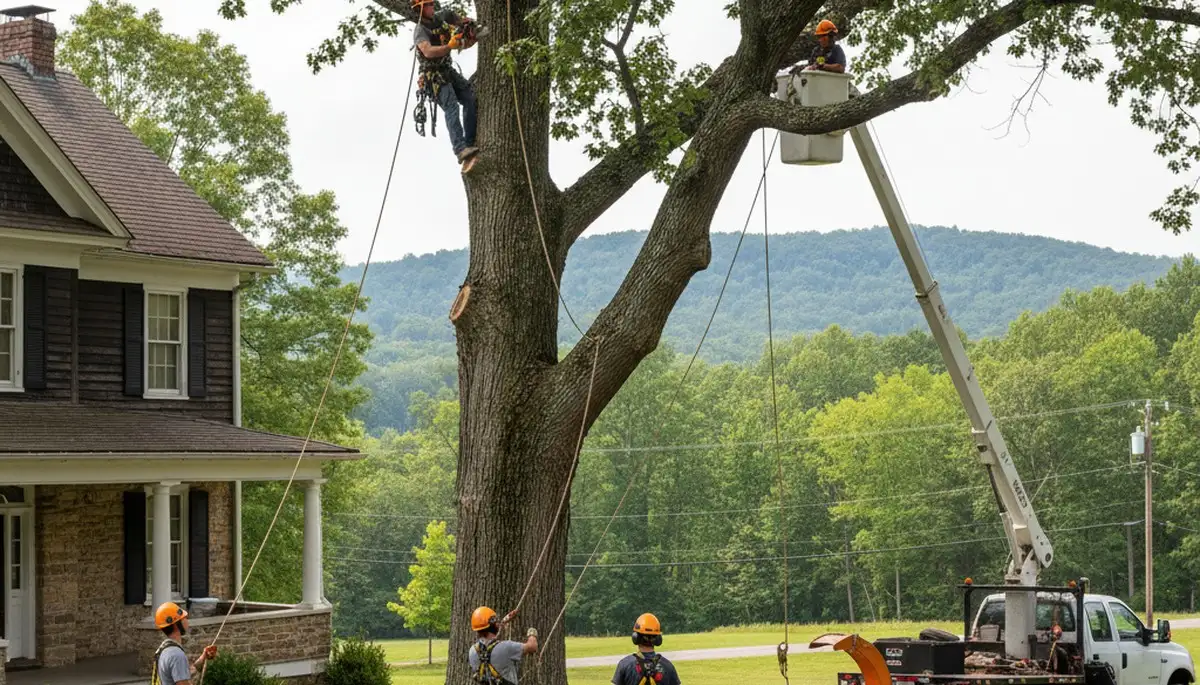 Tree service crew in Cleveland, OH providing professional tree trimming and removal services