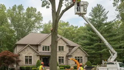 Tree service crew in Cleveland, OH providing professional tree removal and trimming services