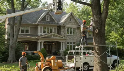 Tree service crew in Cleveland, OH providing professional tree care and removal services