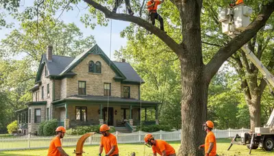 Tree service crew in Cleveland, OH providing professional tree care and removal services