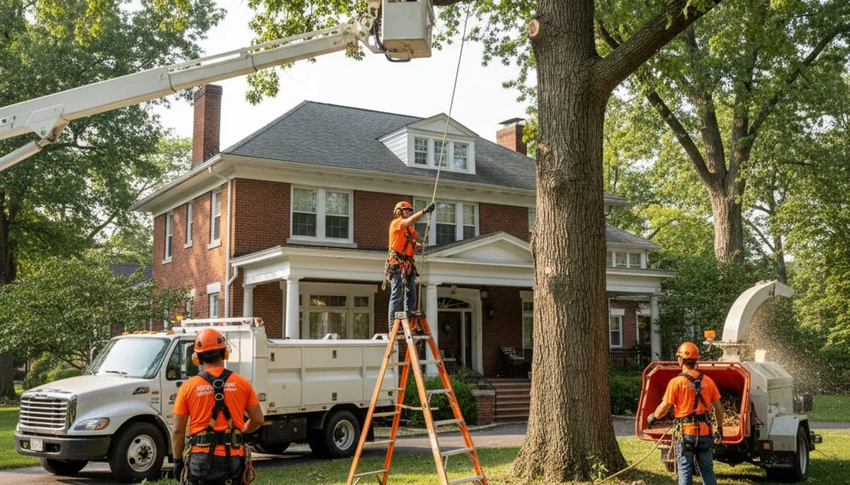 Tree service crew in Cleveland, OH providing professional tree removal and trimming services