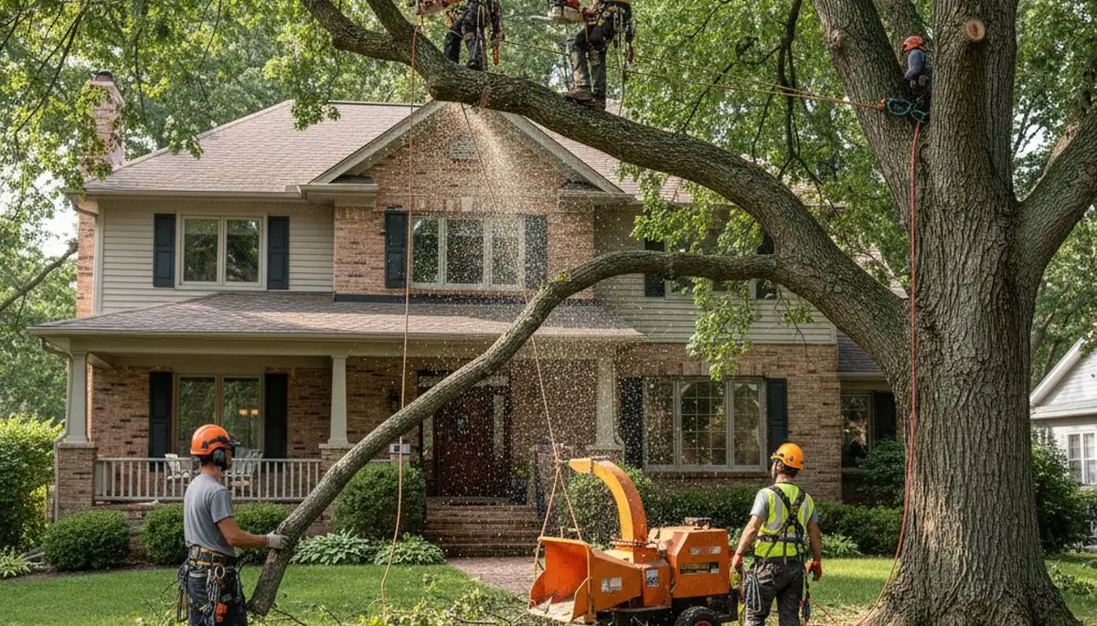 Tree service crew in Cleveland, OH providing professional tree trimming and removal services