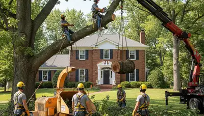 Tree service crew in Cleveland, OH providing professional tree care for local properties