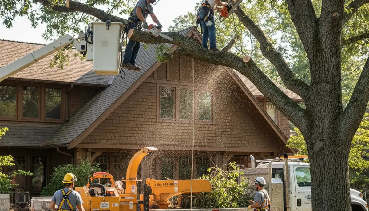 Tree service crew in Cleveland, OH providing professional tree removal and trimming services