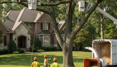 Tree service crew in Cleveland, OH providing professional tree trimming and removal services