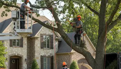 Tree service crew in Cleveland, OH providing professional tree trimming and removal services