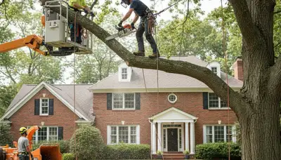 Tree service crew in Cleveland, OH providing professional tree care for local properties