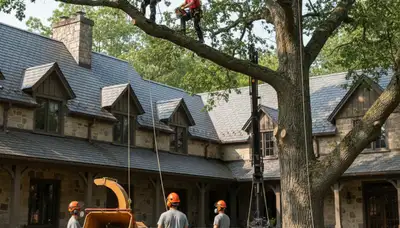 Tree service crew in Cleveland, OH providing professional tree trimming and removal services