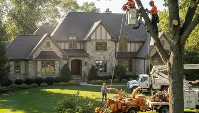 Tree service crew in Cleveland, OH handling professional tree trimming and removal